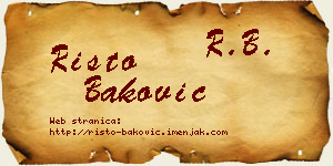 Risto Baković vizit kartica